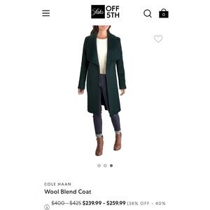 Cole Haan Wool-blend Wrap Coat - Emerald Green - Women’s Size 2